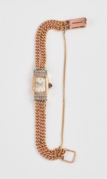 Montre bracelet de dame en or jaune (585),...