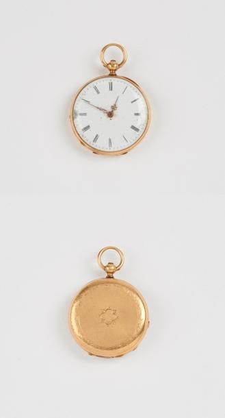 Montre de gousset en or jaune (750).

Cadran...
