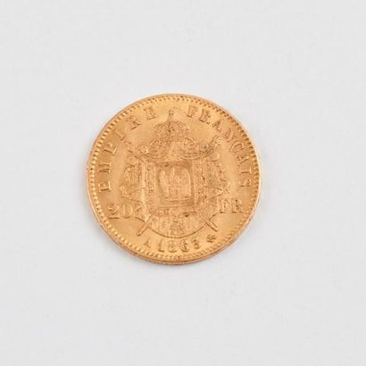 Pièce de 20 Francs or, 1863. 

Poids : 6,4...