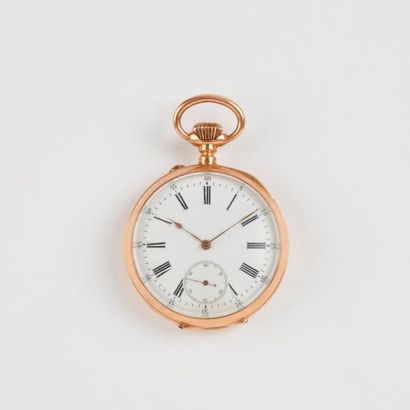 Montre de gousset en or jaune (750).

Cadran...