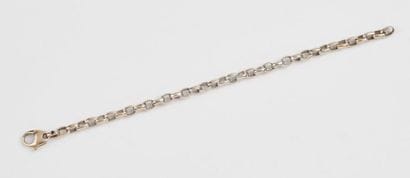 Bracelet gourmette en or blanc (750) à maille...