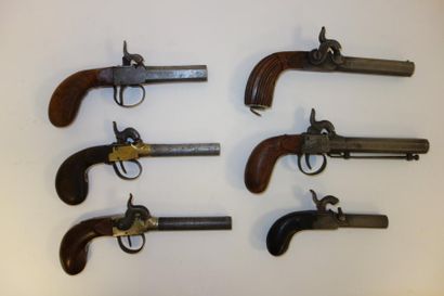FRANCE

Six pistolets de gousset à percussion,...