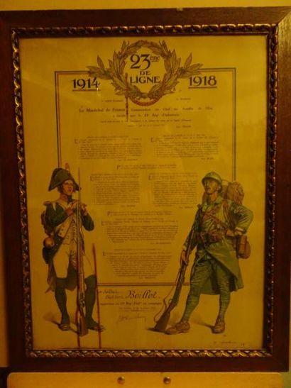 Diplôme de délivrance de la fourragère de...