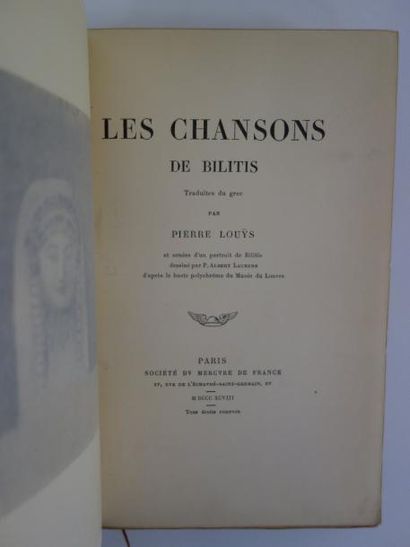 Pierre LOUYS


Les chansons de Bilitis.

Paris,...