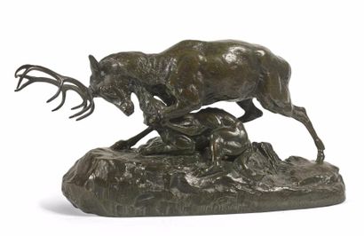 D'après Antoine-Louis BARYE (1796-1875)

Loup...