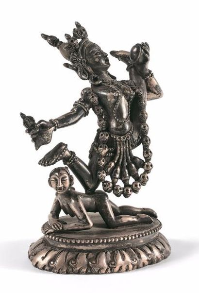 TIBET - XIXE SIÈCLE

Statuette en argent...