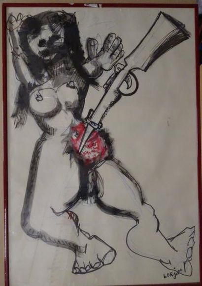 Bernard LORJOU (1908-1986)


Femme éventrée.

Feutre...
