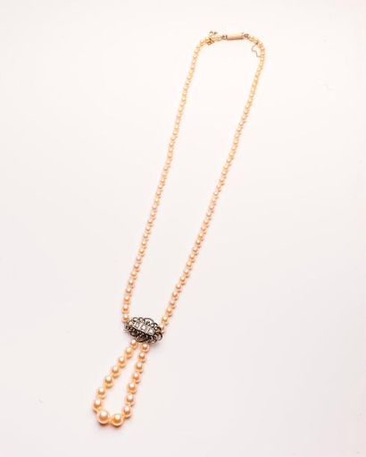Collier de perles de culture blanches en...