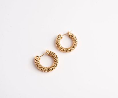 Paire de créoles en or jaune (750) pour oreilles...