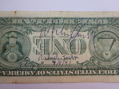 Autographe de Mickael JACKSON sur un billet...