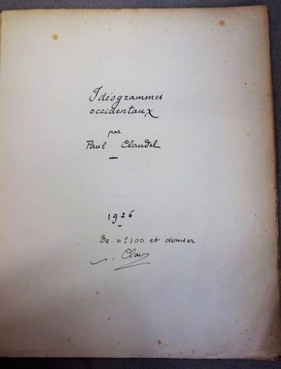 Claudel (Paul)


Idéogrammes occidentaux,...
