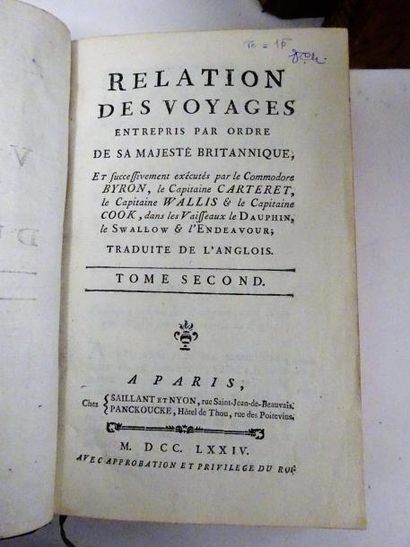 COOK (James)


Premier voyage de Cook, tomes...