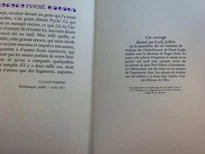 LOUYS (Pierre)


Psyché. 

Illustrations...
