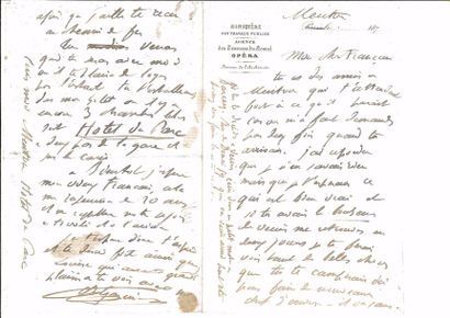 GARNIER (Charles)


Lettre autographe, signée...