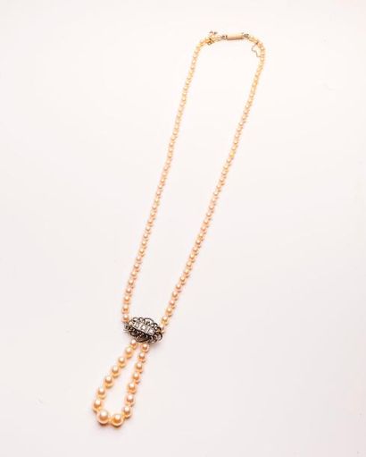 Collier de perles de culture blanches en...