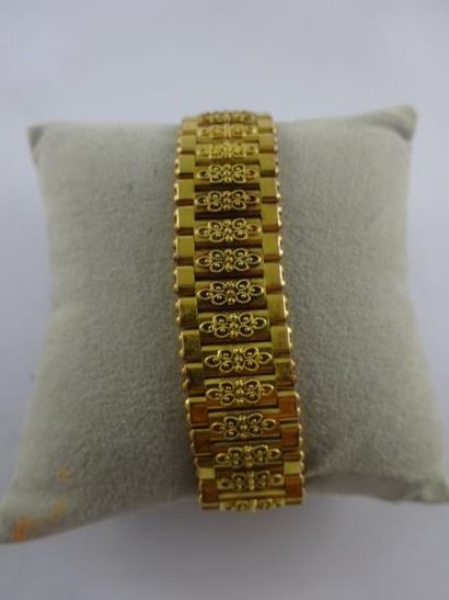 Bracelet articulé en or jaune (750), les...
