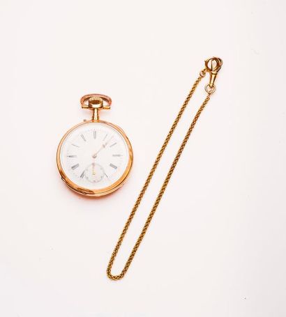 Montre de gousset en or jaune (750). 

Cadran...