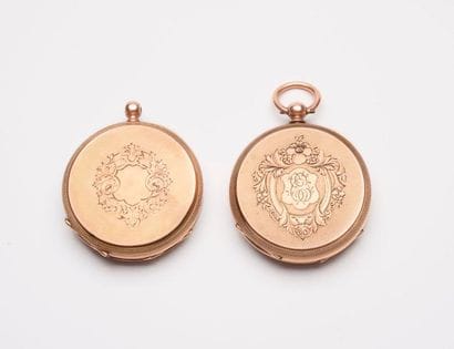 Deux montres de gousset en or jaune (750)...