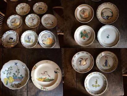Mannette de 21 assiettes comprenant :

-...