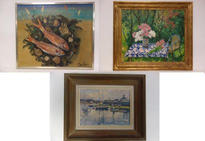 Lot de trois huiles sur toile : 

- François-Emile...