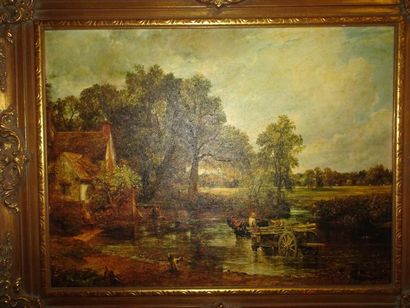Reproduction sur toile du tableau de Constable.

Charrette...