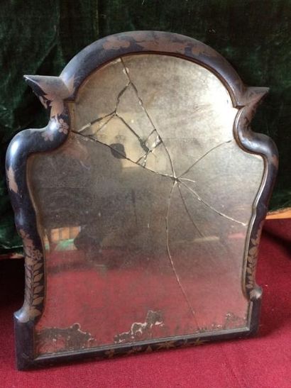 Miroir de toilette en bois laqué à décor...