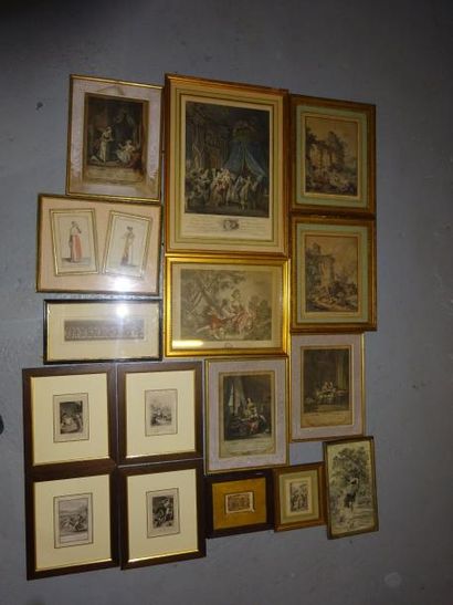 Fort lot de pièces encadrées comprenant :...