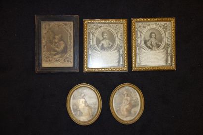 Lot de 5 gravures diverses des XVIIème ou...