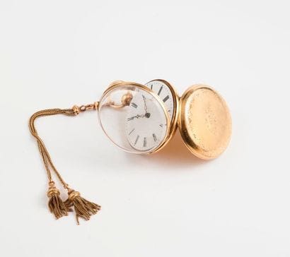 Montre de gousset en or jaune (750).

Cadran...