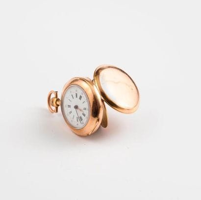 Montre de col en or jaune (750).

Couvercle...