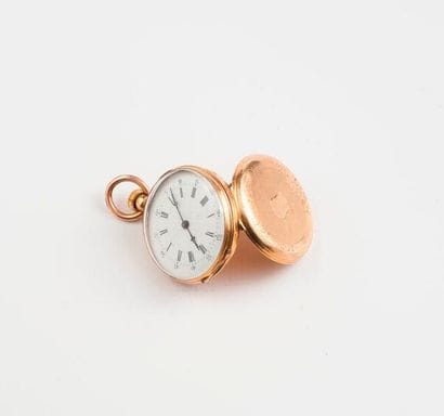 Montre de col en or jaune (750). 

Couvercle...