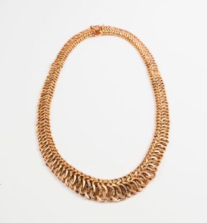 Collier souple en or jaune (750) à maille...