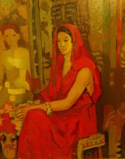 F. BELLENOT


Portrait de femme en rouge

Huile...