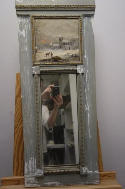 Petit trumeau rectangulaire ornée d'une huile...