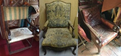 Lot comprenant :

- Chaise à bras en bois...