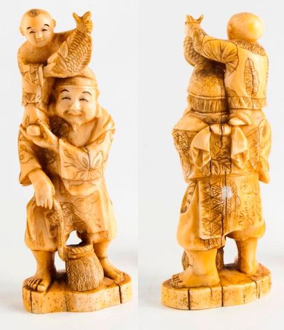 JAPON


Pêcheur et son fils.

Okimono en...