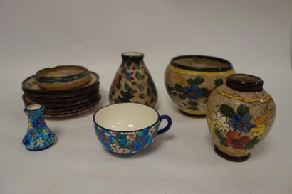 Jérôme MASSIER (1850-1926). 

Lot de vases...