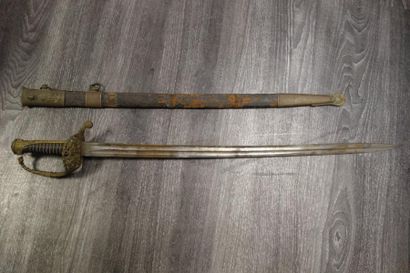 Sabre d'officier de marine.

Garde en laiton...