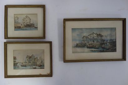 Ecole du XIXème siècle


Lot de trois aquarelles

-...
