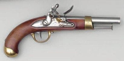 Pistolet d'arçon modèle An XIII. Canon rond...