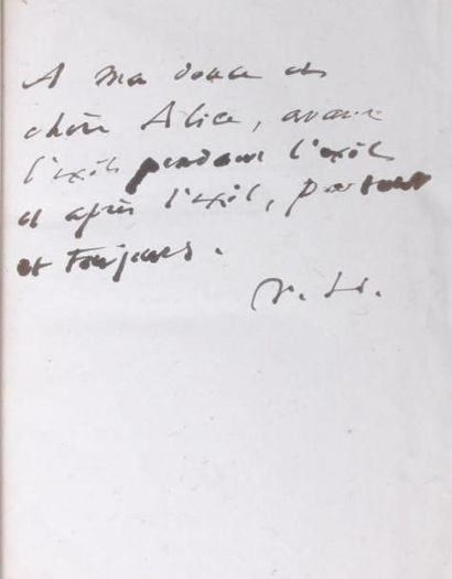 HUGO (Victor)
Actes et paroles pendant l'exil....