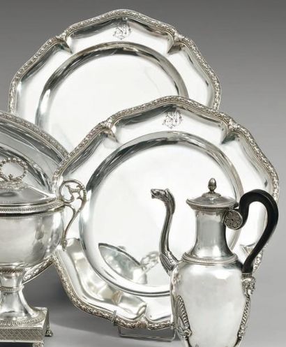 Gaston AUDOUARD
Deux plats circulaires en...