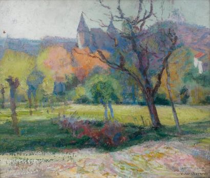 Victor CHARRETON (1864-1936)
Vue de village....