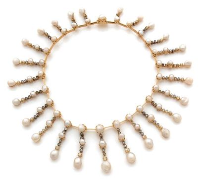 Collier collerette en or jaune (750) dit...