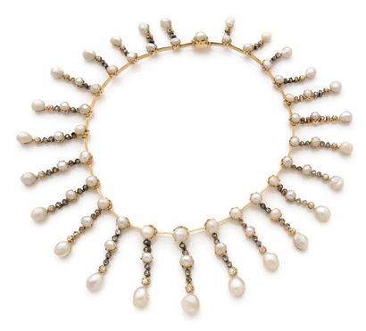 Collier collerette en or jaune (750) dit...