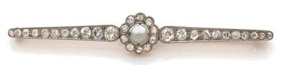 Broche barrette en ors jaune et gris (750)...