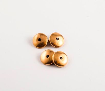 Paire de boutons de manchette en or jaune...