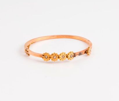 Bracelet jonc ouvrant en or jaune (750) de...