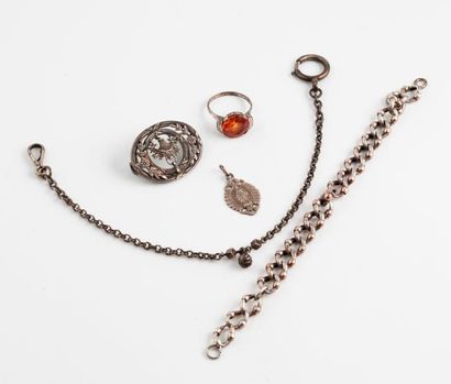 Petit lot de bijoux en argent (min.800) comprenant...