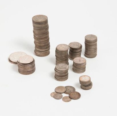 Lot de pièces françaises et italiennes en...